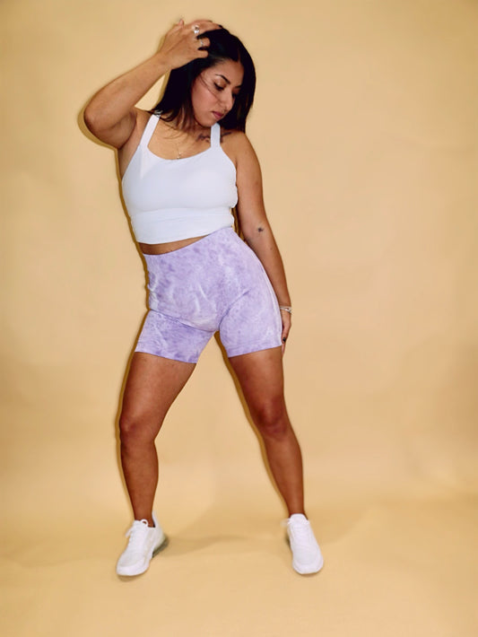 Bootylicious Scrunch Shorts (washed lavender)